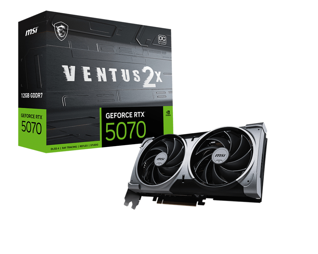 MSI GeForce RTX 5070 12G VENTUS 2X OC NVIDIA 12 GB GDDR7 (V532-003R) thumbnail