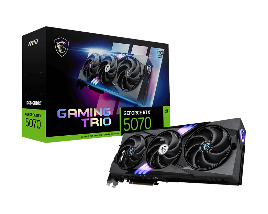 MSI GAMING GeForce RTX 5070 12G TRIO OC NVIDIA 12 GB GDDR7 (V532-019R) thumbnail
