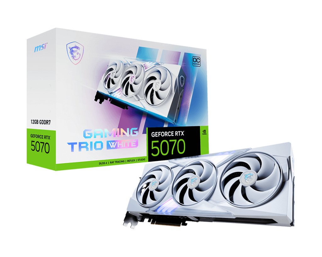 MSI GAMING GeForce RTX 5070 12G TRIO OC WHITE NVIDIA 12 GB GDDR7 (V532-021R) thumbnail