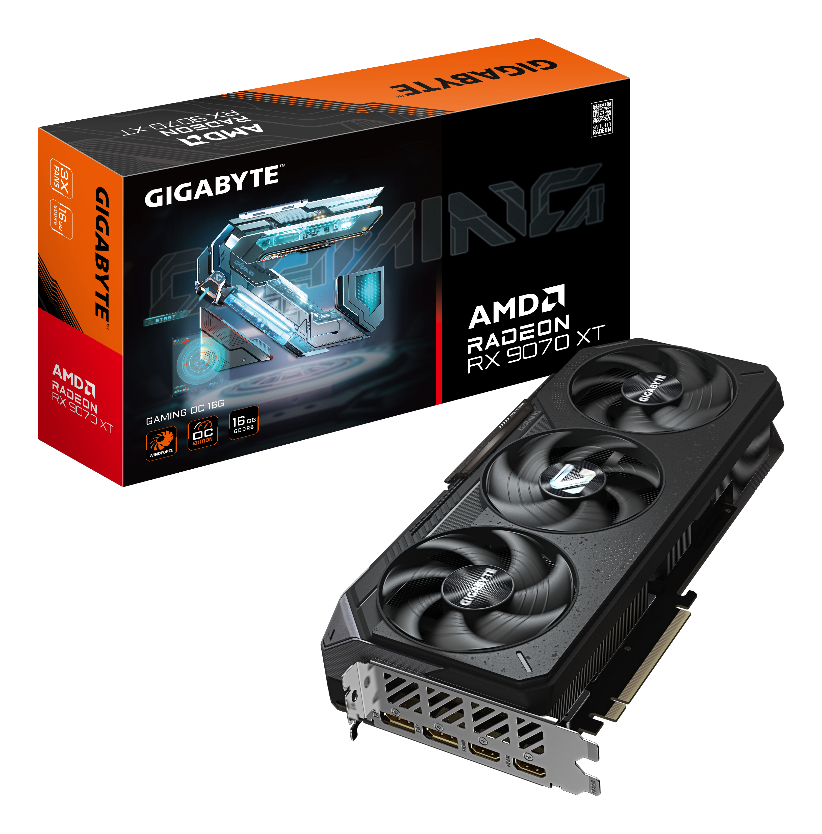 GIGABYTE Radeon RX 9070 XT GAMING OC 16G AMD 16 GB GDDR6 (GV-R9070XTGAMING OC-16GD) thumbnail