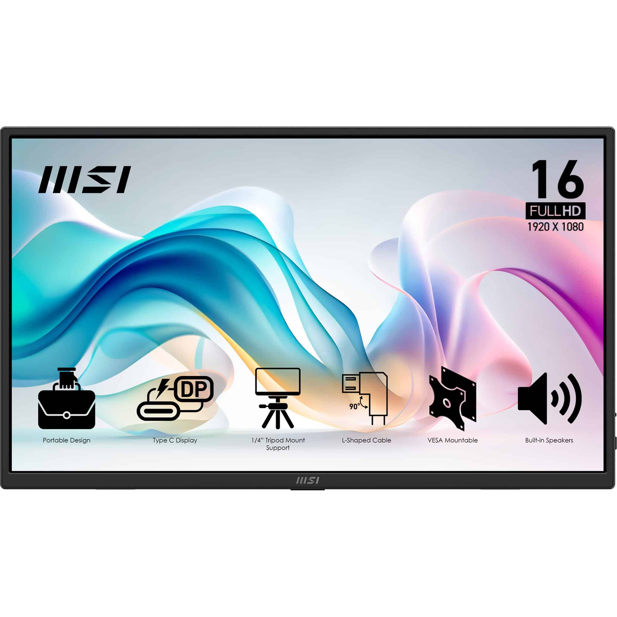 MSI PRO MP165 E6 Draagbare televisie en monitoor Draagbare monitor Zwart 39,6 cm (15.6") LED 1920 x 1080 Pixels (9S6-3PE50M-001) thumbnail