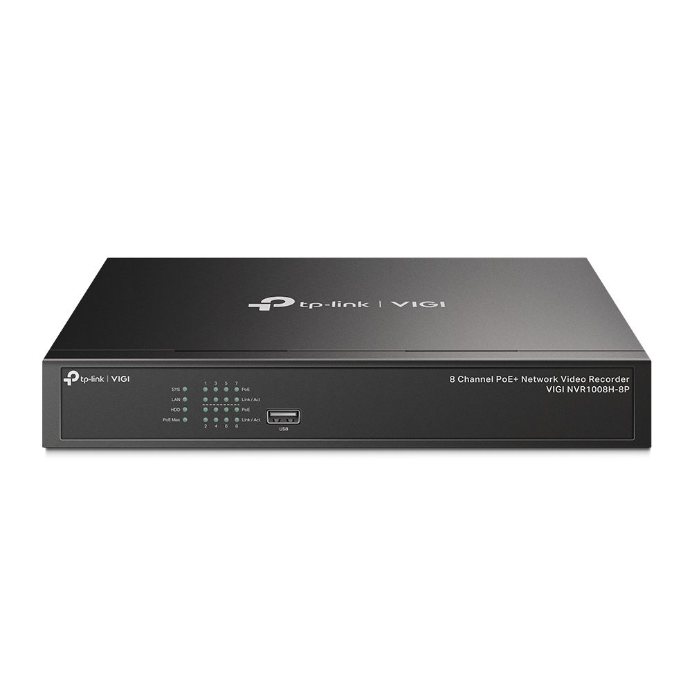 TP-Link VIGI NVR1008H-8P Netwerk Video Recorder (NVR) Zwart (VIGI NVR1008H-8P) thumbnail