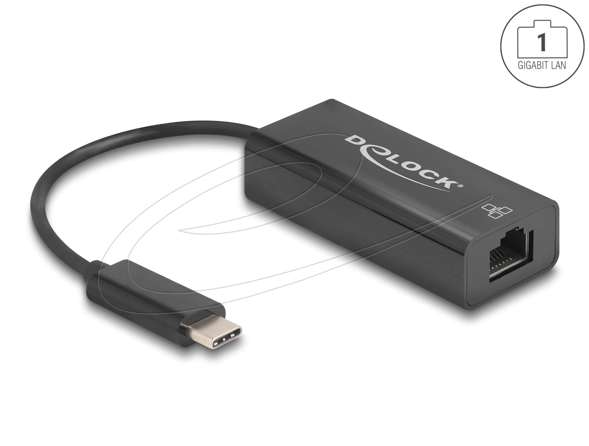 DELOCK USB 2.0 Type-C Adapter zu 10/100 Mbps LAN (64306) thumbnail