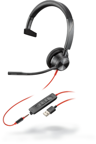 POLY 3315 Headset Bedraad Hoofdband Oproepen/muziek USB Type-A Zwart (213936-01) thumbnail