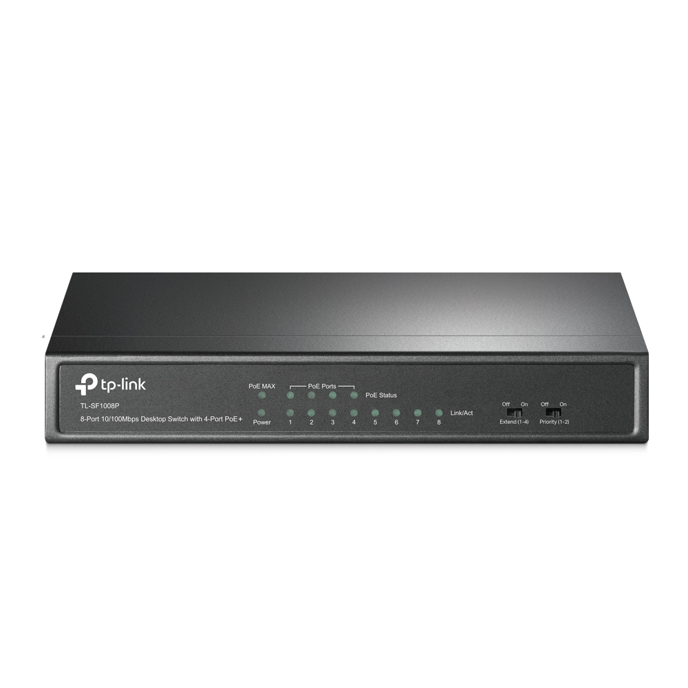 TP-Link TL-SF1008P Unmanaged Fast Ethernet (10/100) Power over Ethernet (PoE) Zwart (TL-SF1008P(UN)) thumbnail