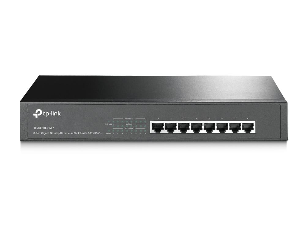 TP-Link TL-SG1008MP Unmanaged Gigabit Ethernet (10/100/1000) Power over Ethernet (PoE) 1U Zwart (TL-SG1008MP(UN)) thumbnail