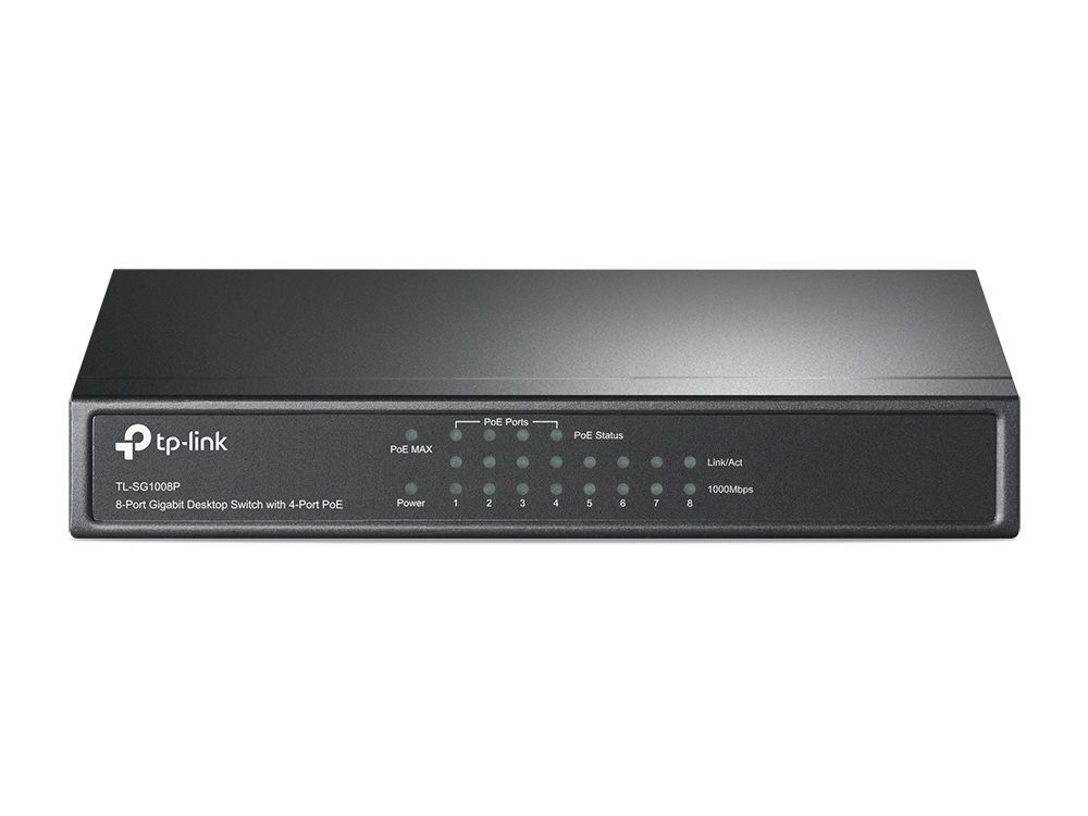 TP-Link TL-SG1008P Managed Gigabit Ethernet (10/100/1000) Power over Ethernet (PoE) Grijs (TL-SG1008P(UN)) thumbnail