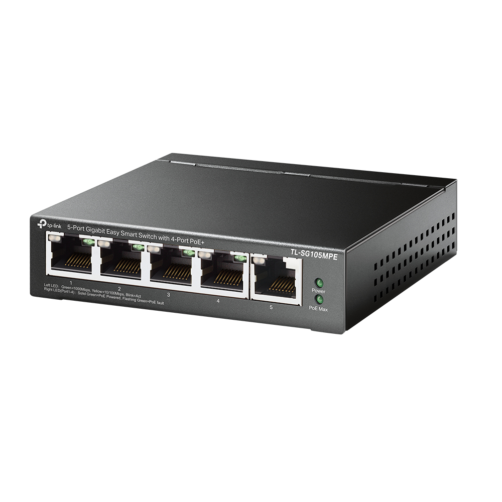 TP-Link TL-SG105MPE netwerk-switch L2 Gigabit Ethernet (10/100/1000) Power over Ethernet (PoE) Zwart (TL-SG105MPE(UN)) thumbnail TP-Link TL-SG105MPE netwerk-switch L2 Gigabit Ethernet (10/100/1000) Power over Ethernet (PoE) Zwart (TL-SG105MPE(UN)) thumbnail
