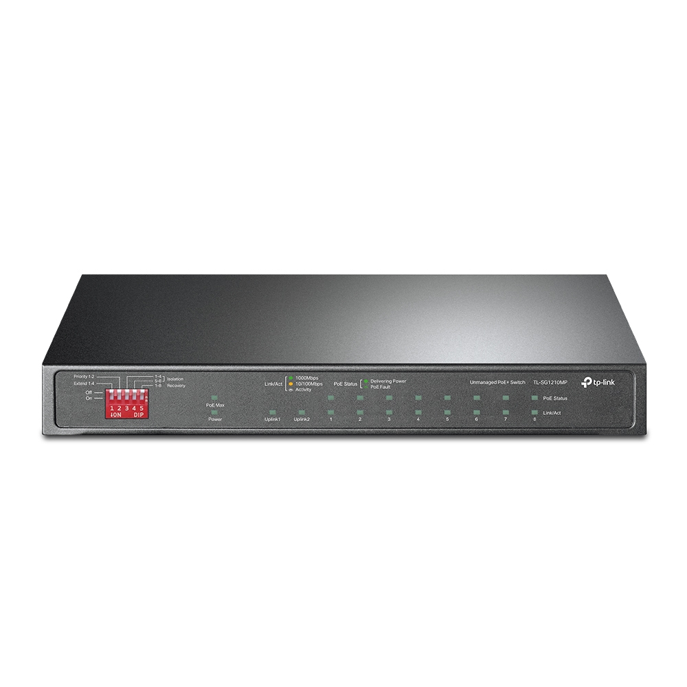 TP-Link TL-SG1210MP netwerk-switch Unmanaged Gigabit Ethernet (10/100/1000) Power over Ethernet (PoE) Zwart (TL-SG1210MP(UN)) thumbnail TP-Link TL-SG1210MP netwerk-switch Unmanaged Gigabit Ethernet (10/100/1000) Power over Ethernet (PoE) Zwart (TL-SG1210MP(UN)) thumbnail