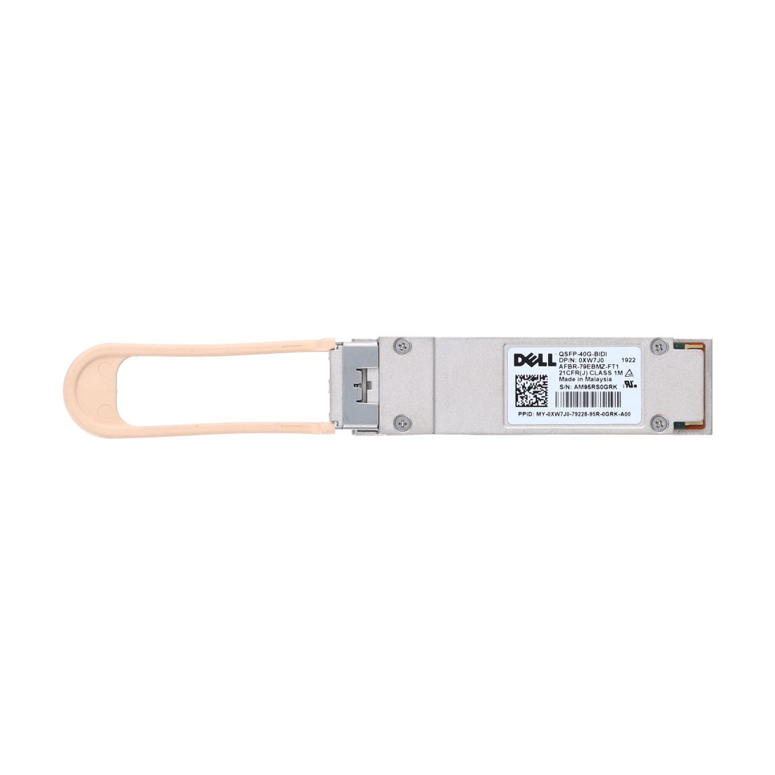 Dell XW7J0 (Dell AFBR-79EBMZ-FT1) 40GBase-SR4 Transceiver Module - Shortwave QSFP-plus Bidirectional Multi-mode Fiber Channel -  (XW7J0) thumbnail
