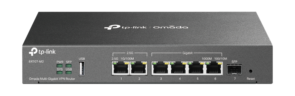 TP-Link Omada ER707-M2 bedrade router 2.5 Gigabit Ethernet, Fast Ethernet, Gigabit Ethernet Zwart (ER707-M2(UN)) thumbnail