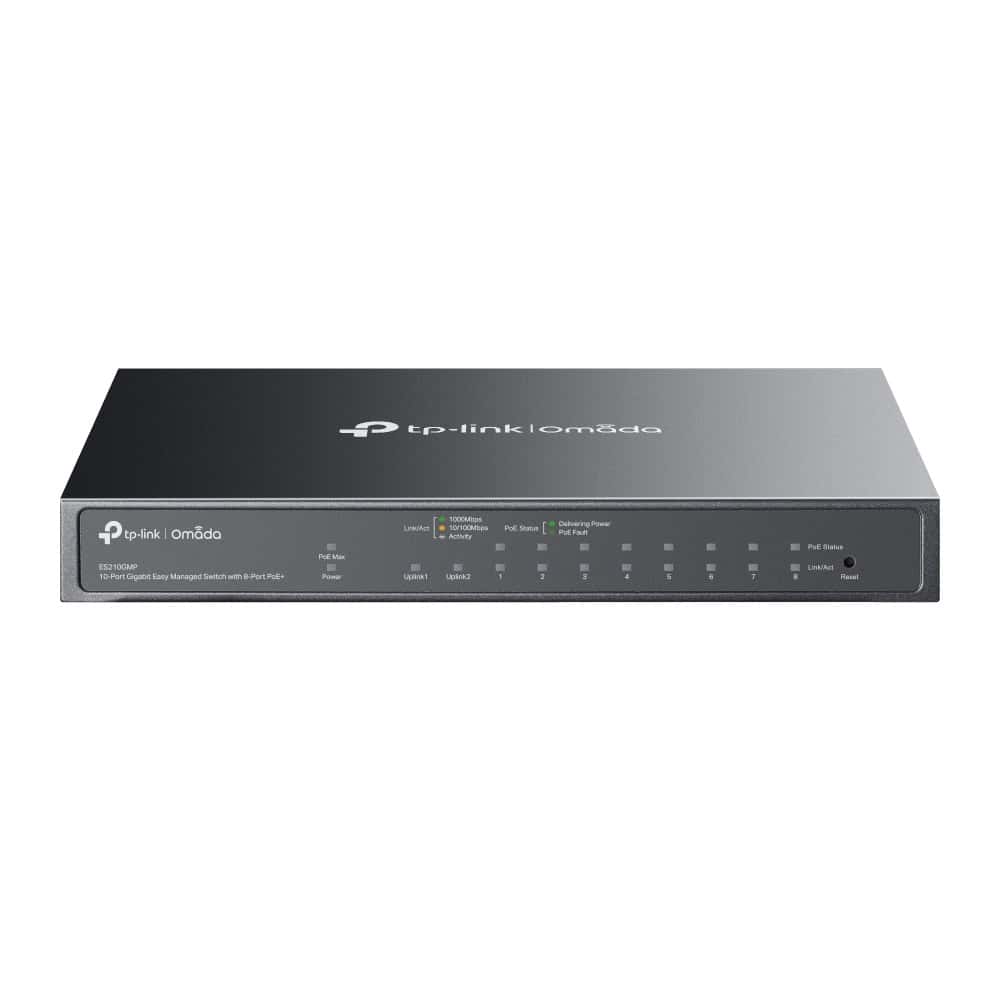 TP-Link Omada ES210GMP netwerk-switch Managed Gigabit Ethernet (10/100/1000) Power over Ethernet (PoE) Zwart (ES210GMP(UN)) thumbnail TP-Link Omada ES210GMP netwerk-switch Managed Gigabit Ethernet (10/100/1000) Power over Ethernet (PoE) Zwart (ES210GMP(UN)) thumbnail
