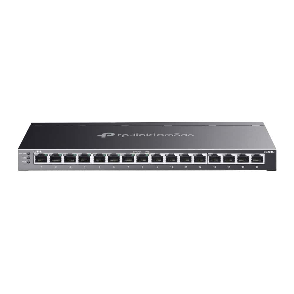 TP-Link Omada SG2016P netwerk-switch Managed L2/L2+ Gigabit Ethernet (10/100/1000) Power over Ethernet (PoE) Zwart (SG2016P(UN)) thumbnail
