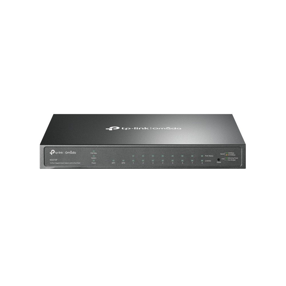 TP-Link Omada SG2210P netwerk-switch Managed L2/L2+ Gigabit Ethernet (10/100/1000) Power over Ethernet (PoE) Zwart (SG2210P(UN)) thumbnail TP-Link Omada SG2210P netwerk-switch Managed L2/L2+ Gigabit Ethernet (10/100/1000) Power over Ethernet (PoE) Zwart (SG2210P(UN)) thumbnail