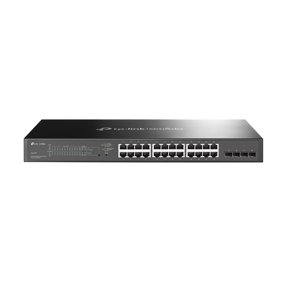 TP-Link Omada TL-SG2428P Managed L2/L2+ Gigabit Ethernet (10/100/1000) Power over Ethernet (PoE) 1U Zwart (SG2428P(UN)) thumbnail TP-Link Omada TL-SG2428P Managed L2/L2+ Gigabit Ethernet (10/100/1000) Power over Ethernet (PoE) 1U Zwart (SG2428P(UN)) thumbnail