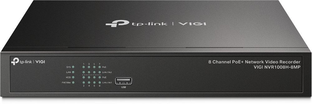 TP-Link VIGI NVR1008H-8MP Netwerk Video Recorder (NVR) Zwart (VIGI NVR1008H-8MP(UN)) thumbnail