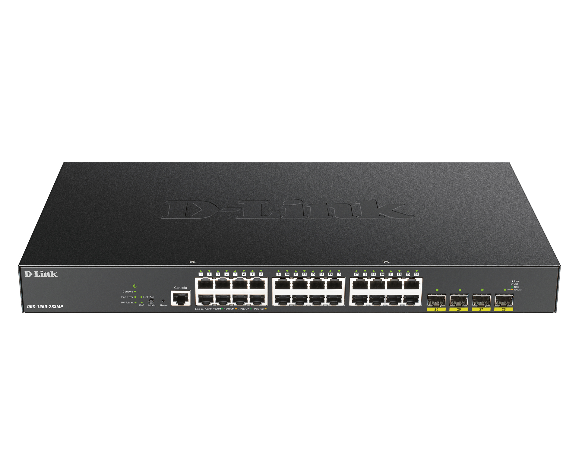 D-Link DGS-1250-28XMP netwerk-switch Managed L3 Gigabit Ethernet (10/100/1000) Power over Ethernet (PoE) Zwart (DGS-1250-28XMP) thumbnail D-Link DGS-1250-28XMP netwerk-switch Managed L3 Gigabit Ethernet (10/100/1000) Power over Ethernet (PoE) Zwart (DGS-1250-28XMP) thumbnail
