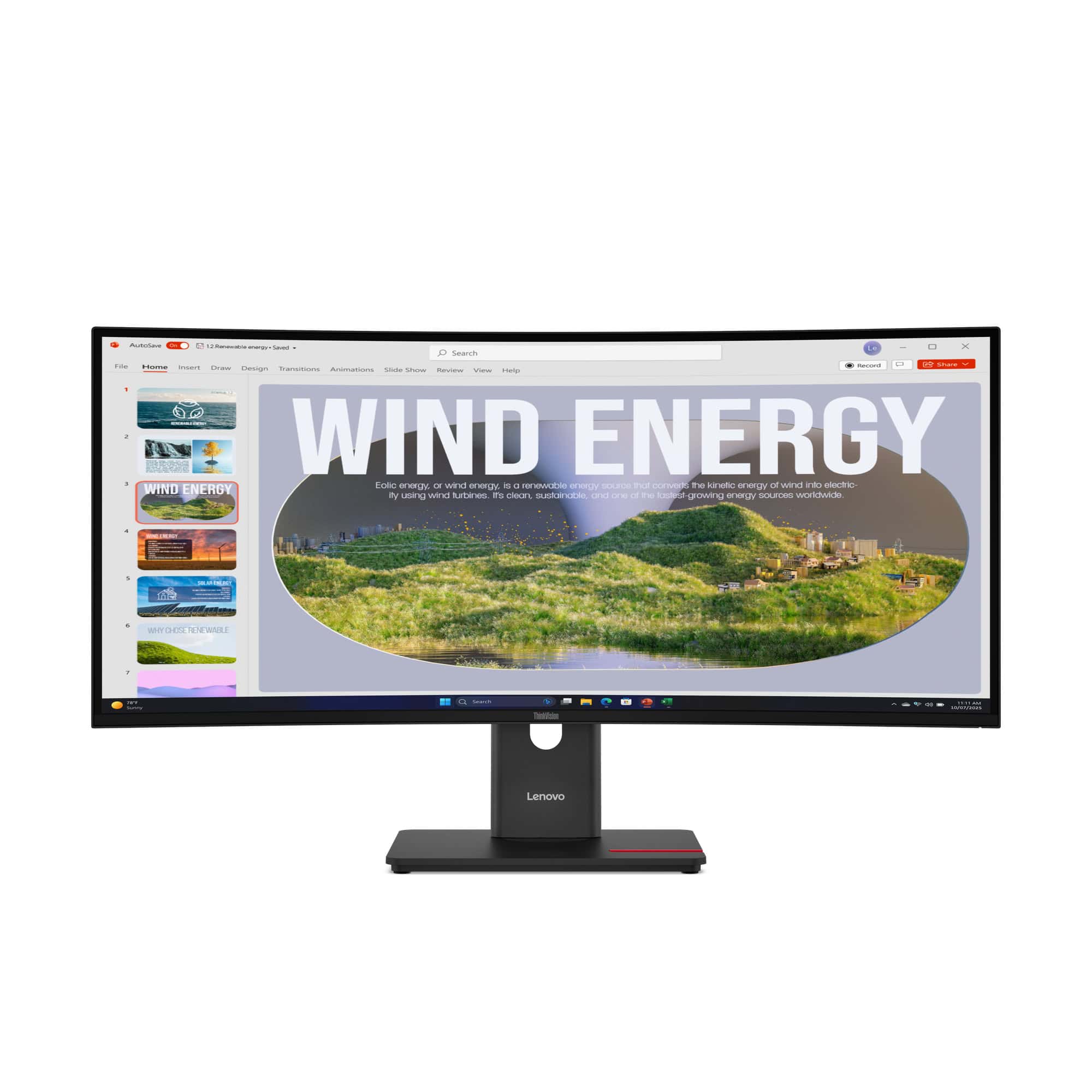 Lenovo ThinkVision T34WD-40 LED display 86,4 cm (34) 3440 x 1440 Pixels Wide Quad HD Zwart (64AEGAT1EU) thumbnail