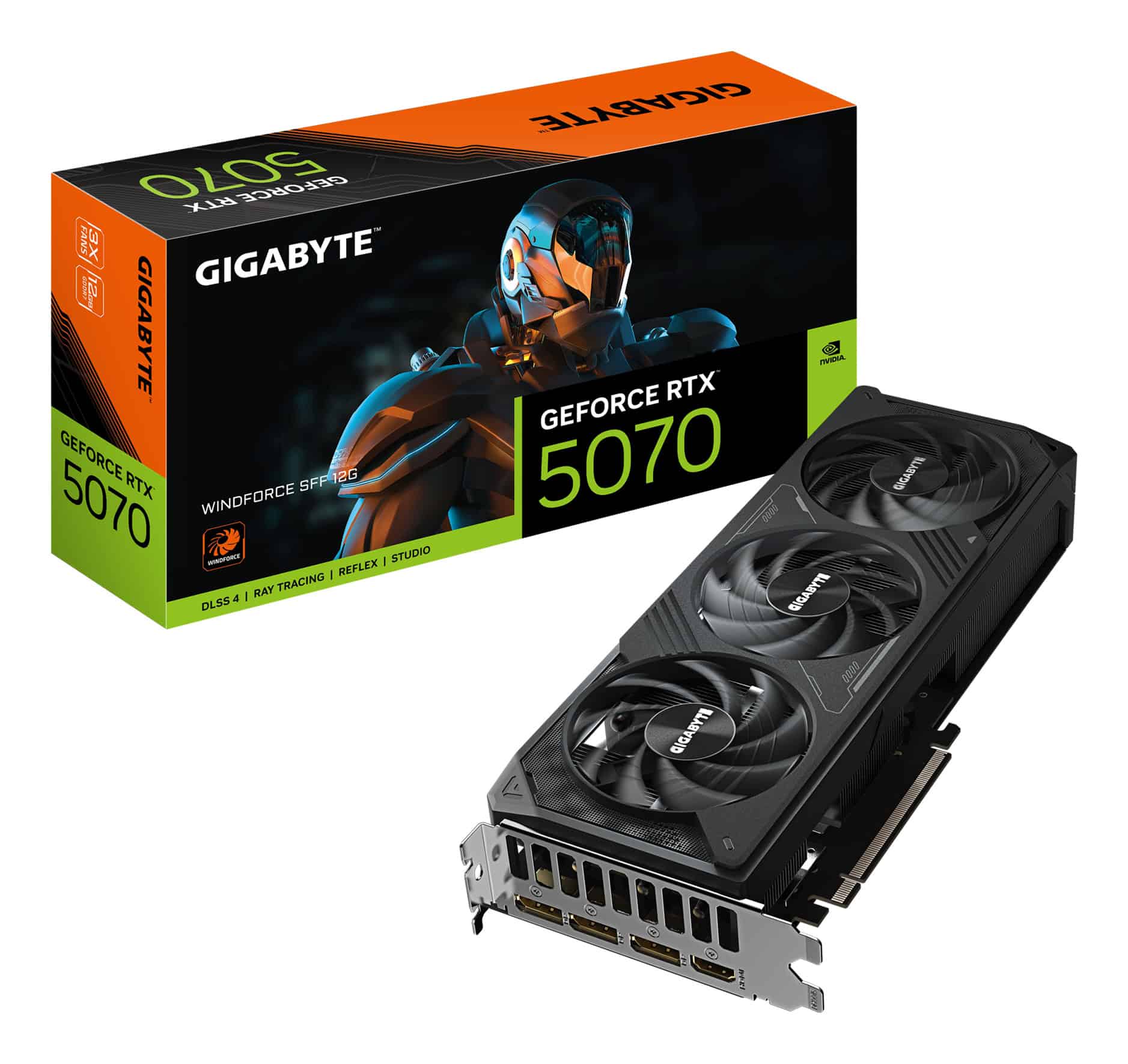 GIGABYTE GeForce RTX 5070 WINDFORCE SFF 12G NVIDIA 12 GB GDDR7 (GV-N5070WF3-12GD) thumbnail