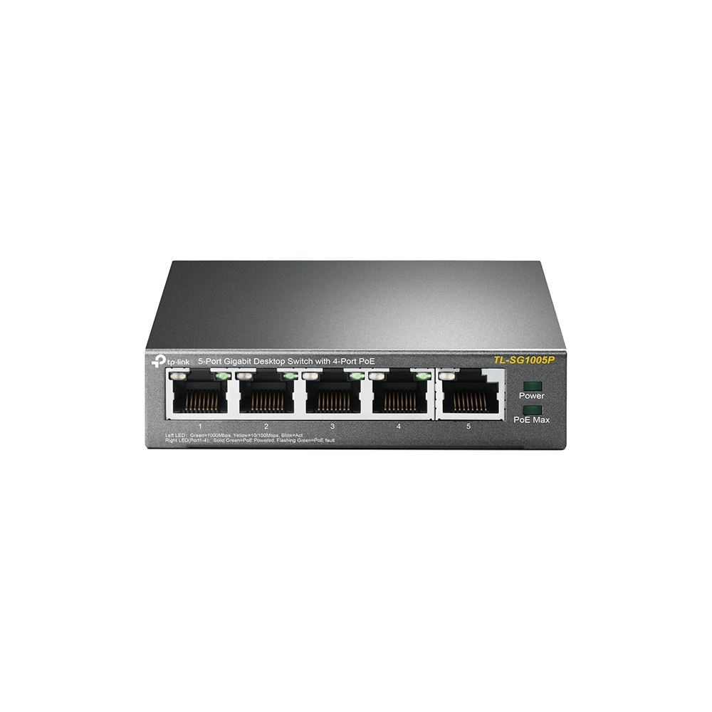 TP-Link TL-SG1005P Unmanaged Gigabit Ethernet (10/100/1000) Power over Ethernet (PoE) Zwart (TL-SG1005P(UN)) thumbnail
