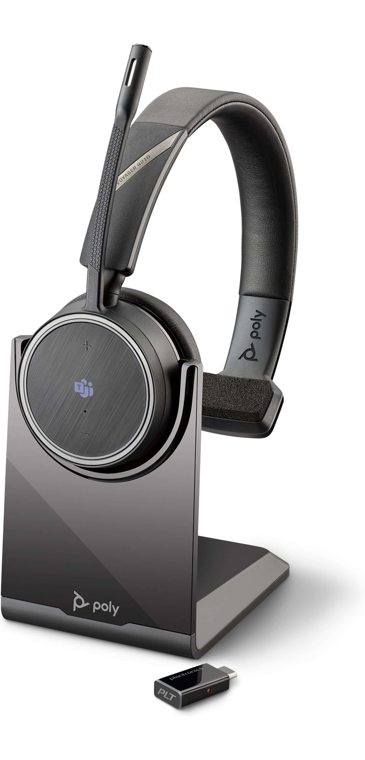 Poly Voyager 4210 Headset Draadloos Hoofdband Kantoor/callcenter Bluetooth Zwart (8A9S3AA) thumbnail