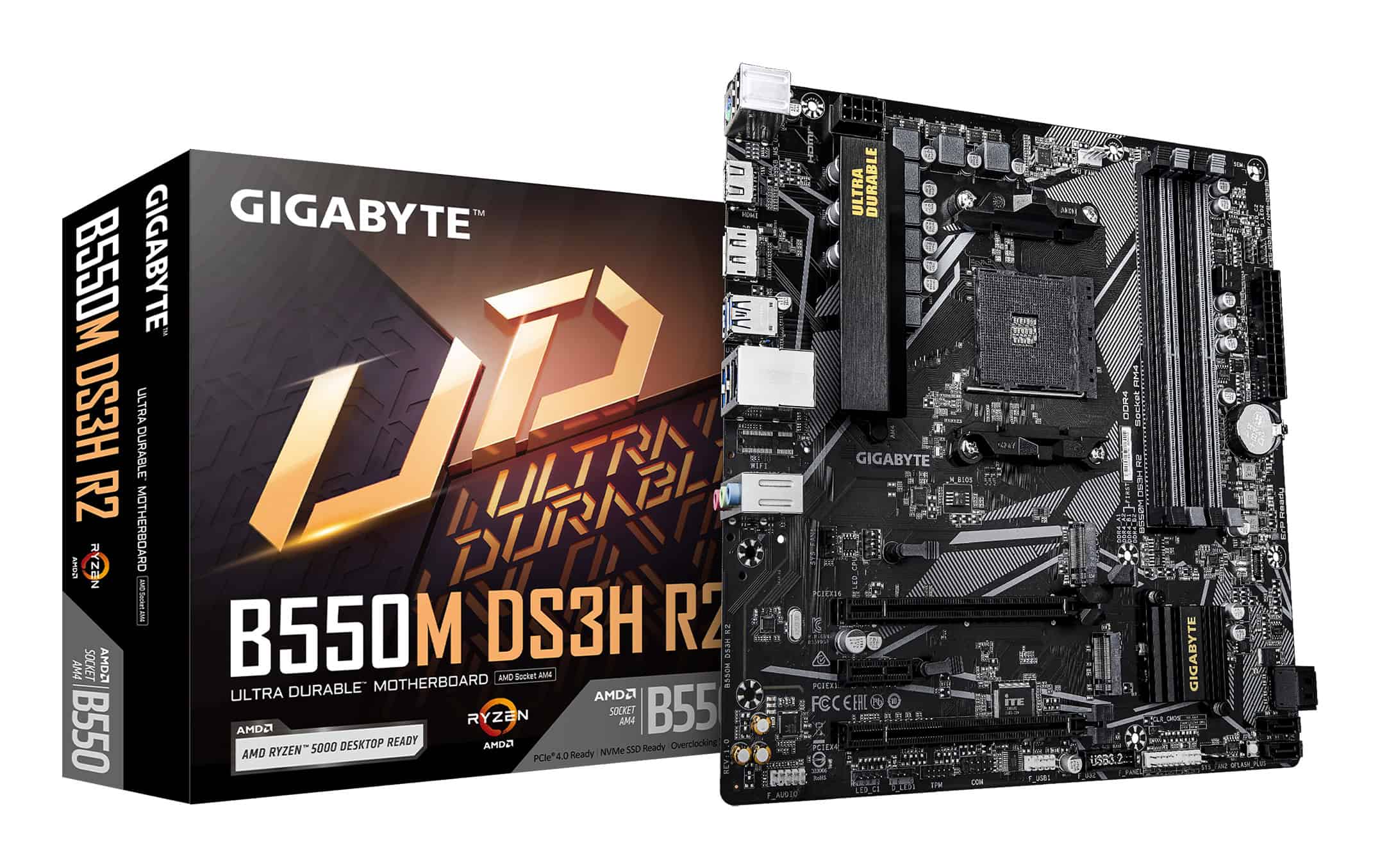 GIGABYTE B550M DS3H R2 moederbord AMD B550 Socket AM4 micro ATX (B550M DS3H R2) thumbnail