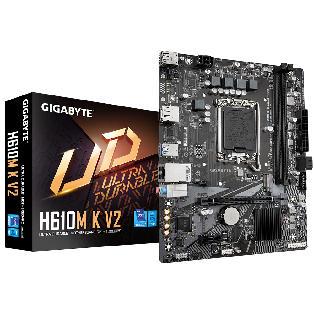 GIGABYTE H610M K V2 moederbord Intel H610 LGA 1700 micro ATX (H610M K V2) thumbnail