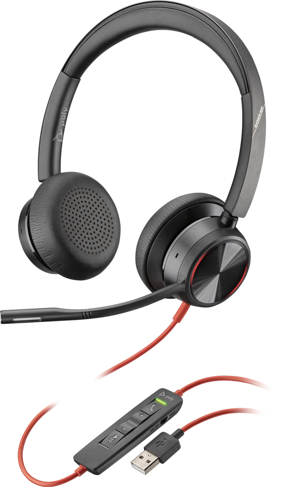 POLY Blackwire 8225 Headset Bedraad Hoofdband Kantoor/callcenter USB Type-A Zwart (214408-01) thumbnail