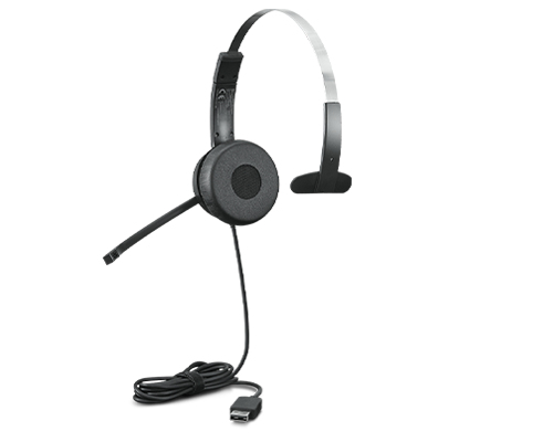 Lenovo 100 Mono Headset Bedraad Hoofdband Kantoor/callcenter USB Type-A Zwart (4XD1B61617) thumbnail