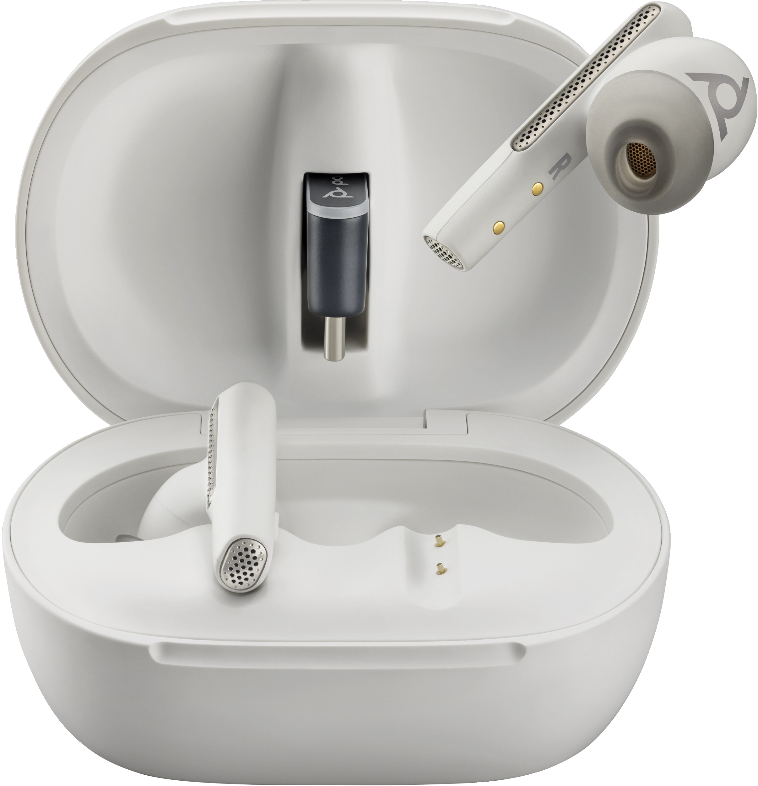 POLY Voyager Free 60+ UC White Sand Earbuds + BT700 USB-C-adapter + oplaadcase met touchscreen (7Y8G6AA) thumbnail