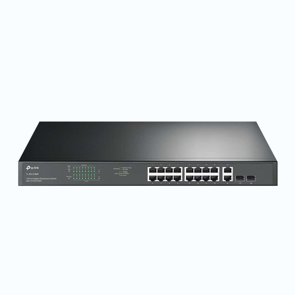 TP-Link TL-SG1218MP netwerk-switch Unmanaged Gigabit Ethernet (10/100/1000) Power over Ethernet (PoE) 1U Zwart (SG1218MP) thumbnail