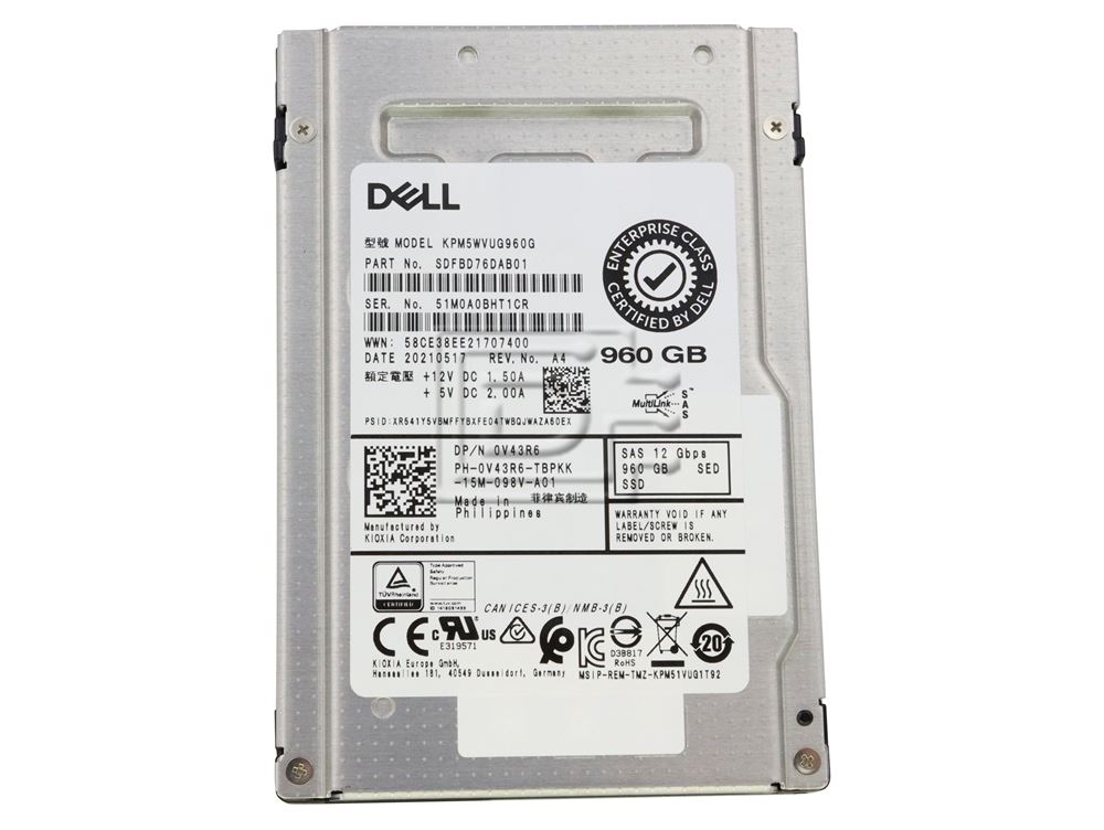 Dell 960GB 2.5-inch SAS (V43R6-RFB) thumbnail