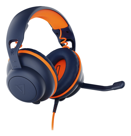 V7 HU590E hoofdtelefoon/headset Bedraad Hoofdband Onderwijs USB Type-C / USB Type-A Blauw, Oranje (HU590E) thumbnail