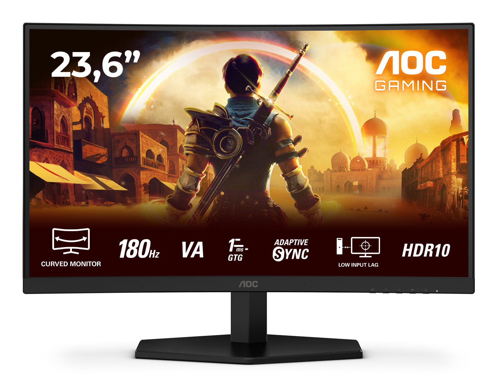 AOC G4 C24G42E computer monitor 59,9 cm (23.6) 1920 x 1080 Pixels Full HD LED Zwart, Rood (C24G42E) thumbnail