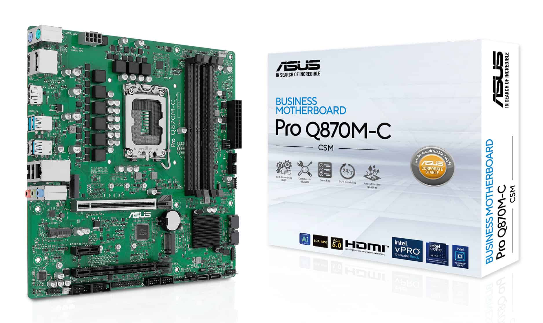 ASUS PRO Q870M-C-CSM Intel Q870 LGA 1851 (Socket V1) micro ATX (90MB1KEP-M0EAYC) thumbnail