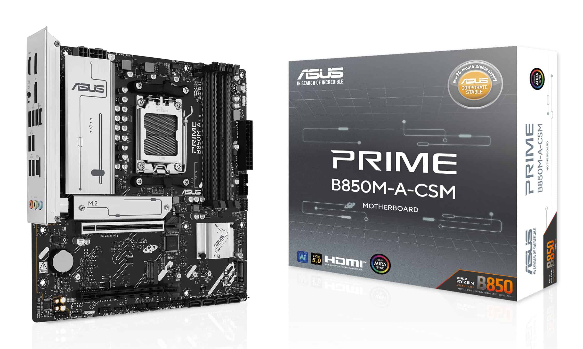 ASUS PRIME B850M-A-CSM AMD B850 Socket AM5 micro ATX (90MB1LQ0-M0EAYC) thumbnail