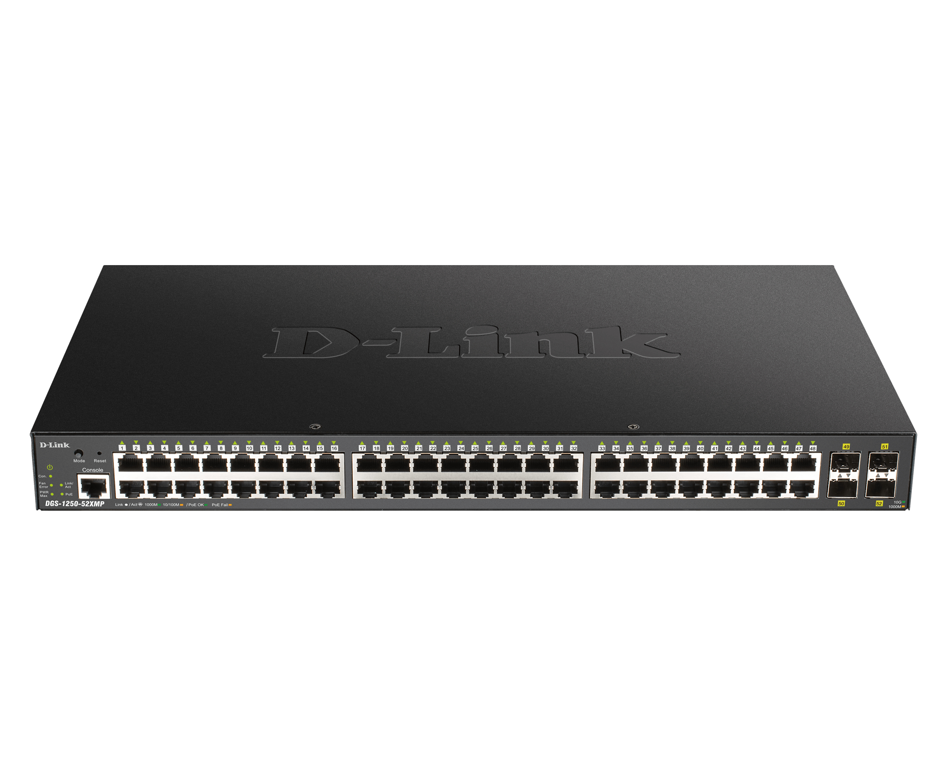 D-Link DGS-1250-52XMP netwerk-switch Managed L3 Power over Ethernet (PoE) Zwart (DGS-1250-52XMP) thumbnail