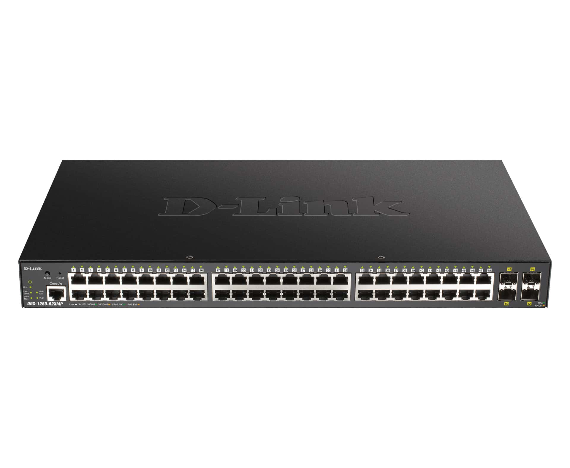 D-Link DGS-1250-52XMP netwerk-switch Managed L3 Power over Ethernet (PoE) Zwart (DGS-1250-52XMP) thumbnail