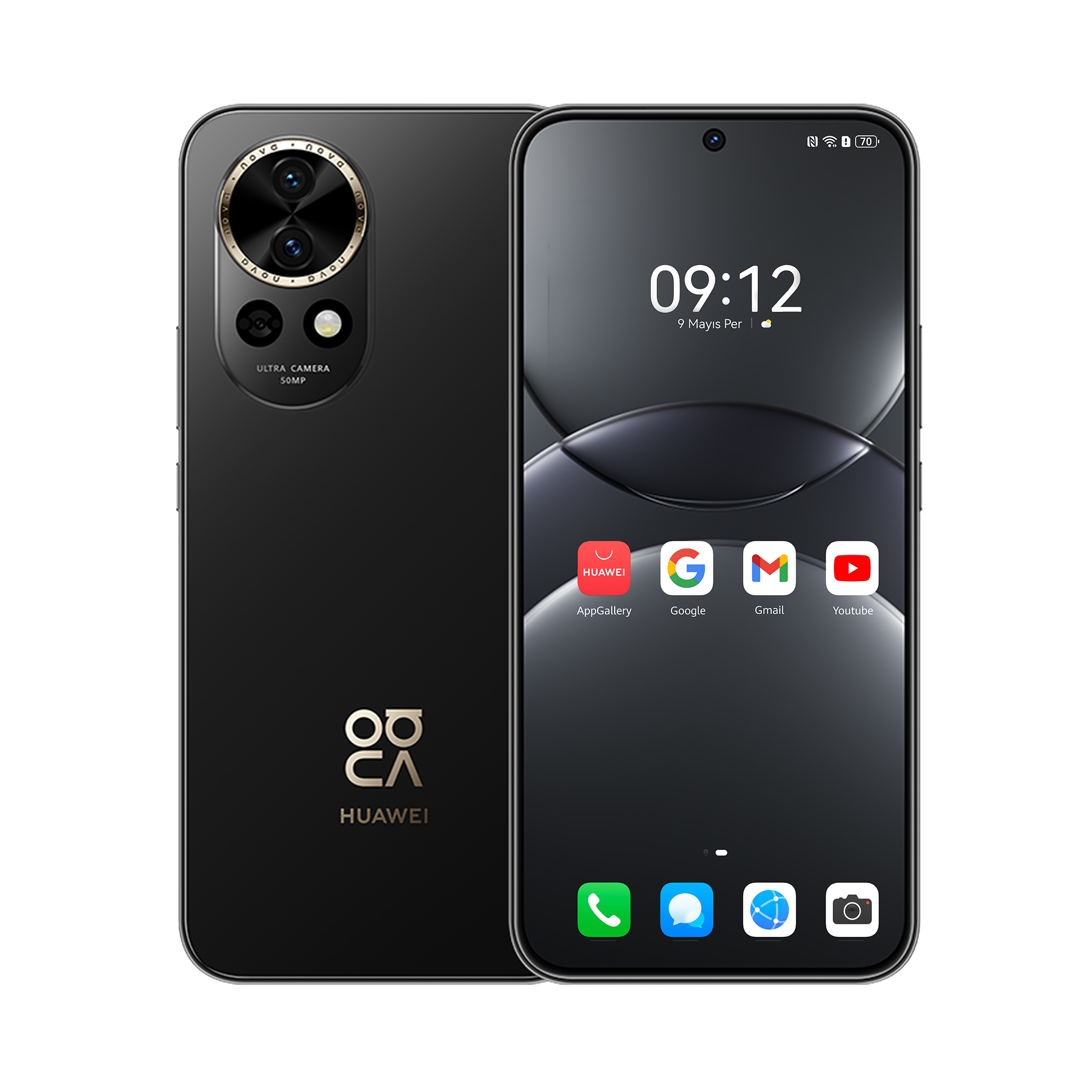 Huawei Nova 13 17 cm (6.7") Dual SIM 4G USB Type-C 12 GB 256 GB 5000 mAh Zwart (51098CYD) thumbnail