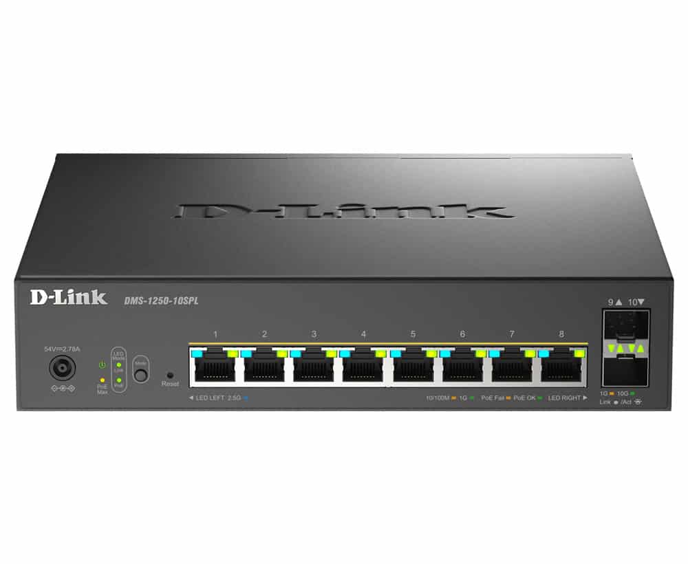 D-Link DMS-1250-10SPL Managed L2/L3 2.5G Ethernet (100/1000/2500) Power over Ethernet (PoE) Zwart (DMS-1250-10SPL/E) thumbnail