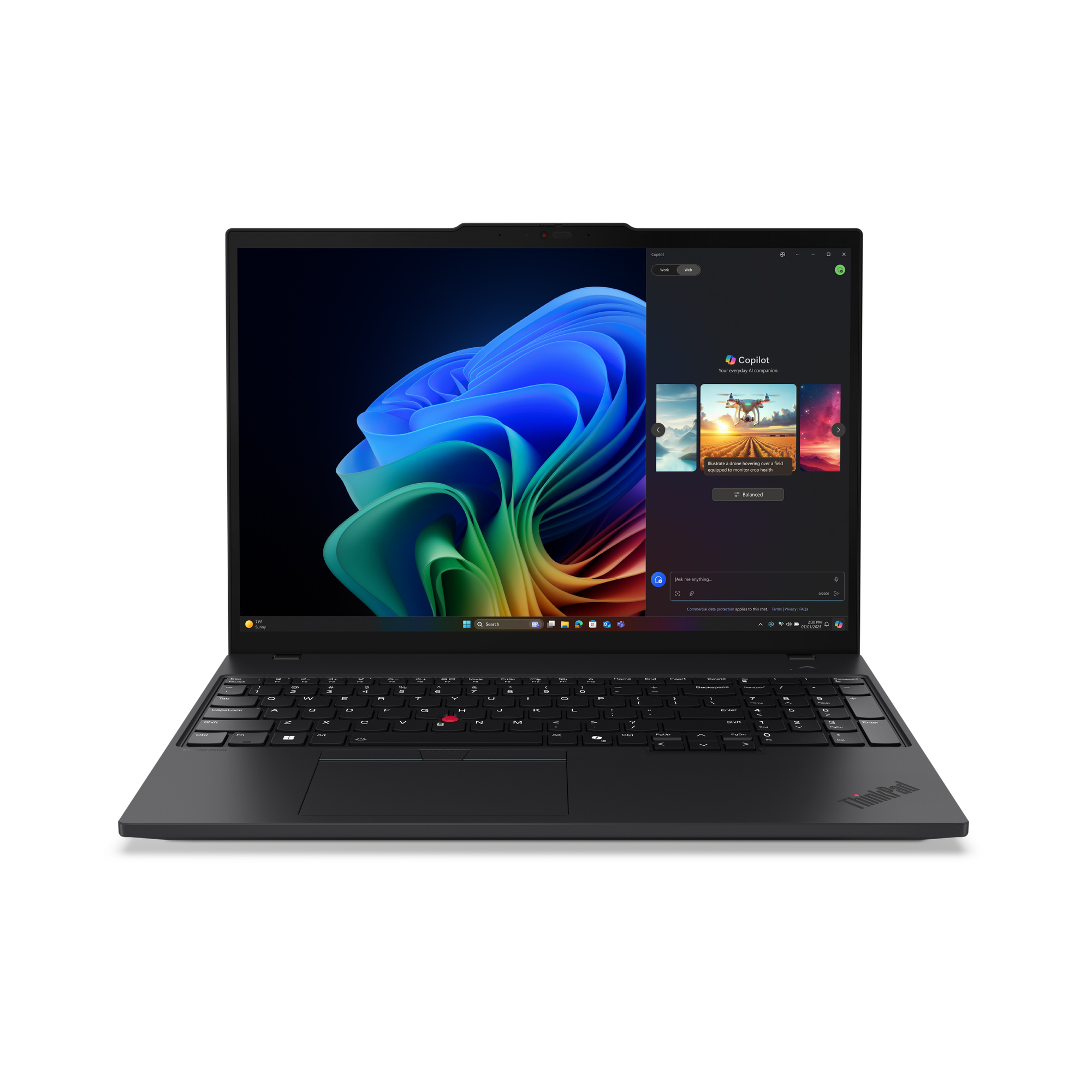 Lenovo ThinkPad T16 Gen 4 (AMD) Copilot+ PC AMD Ryzen AI 7 PRO 350 40,6 cm (16) WUXGA 32 GB DDR5-SDRAM 1 TB SSD Wi-Fi 7 (802.11be) Windows 11 Pro Engels Zwart (21QN0015MH) thumbnail