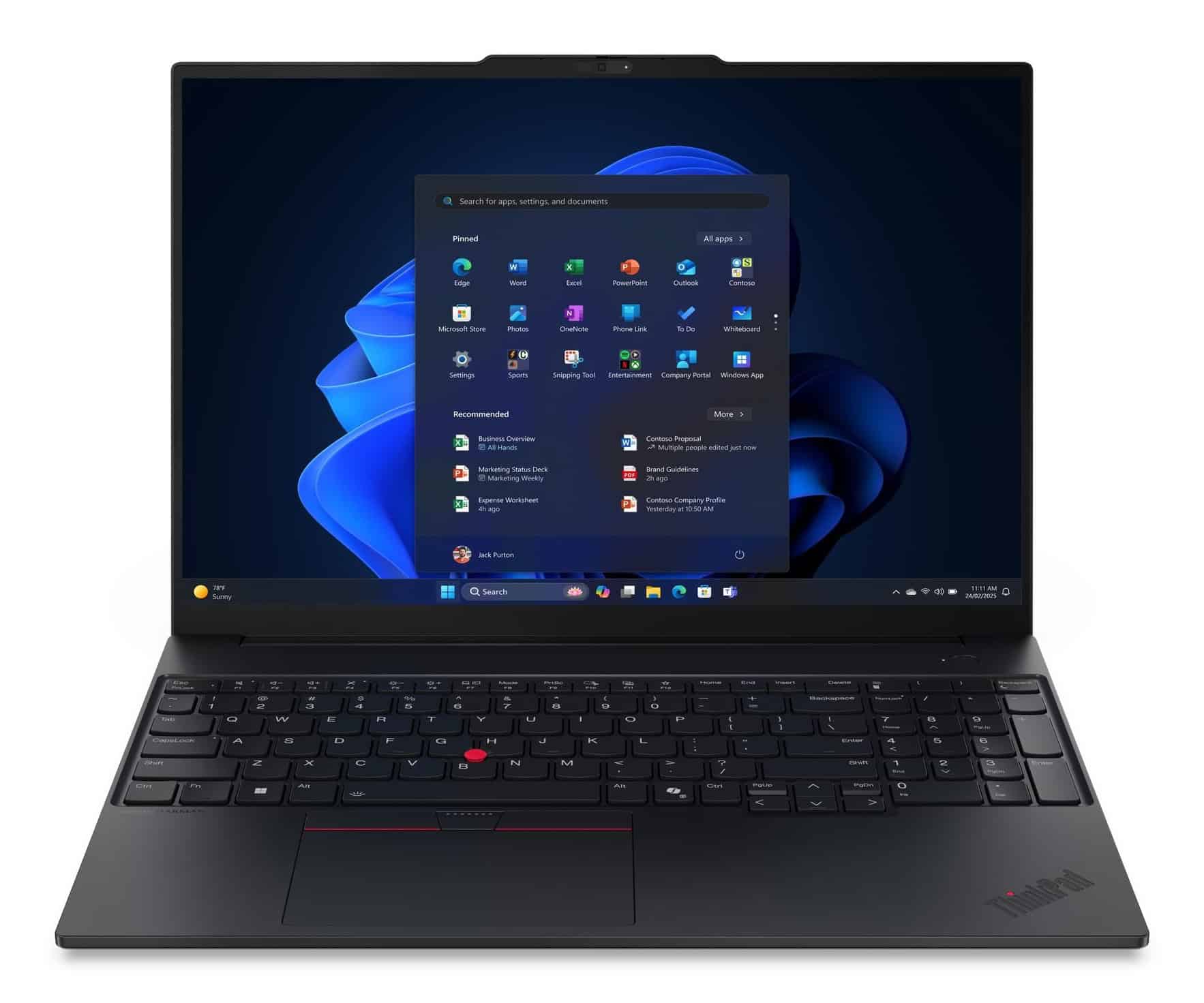 Lenovo ThinkPad E16 Gen 3 (Intel) Intel Core Ultra 7 255H Laptop 40,6 cm (16) WUXGA 16 GB DDR5-SDRAM 512 GB SSD Wi-Fi 6E (802.11ax) Windows 11 Pro Engels Zwart (21SR002FMH) thumbnail