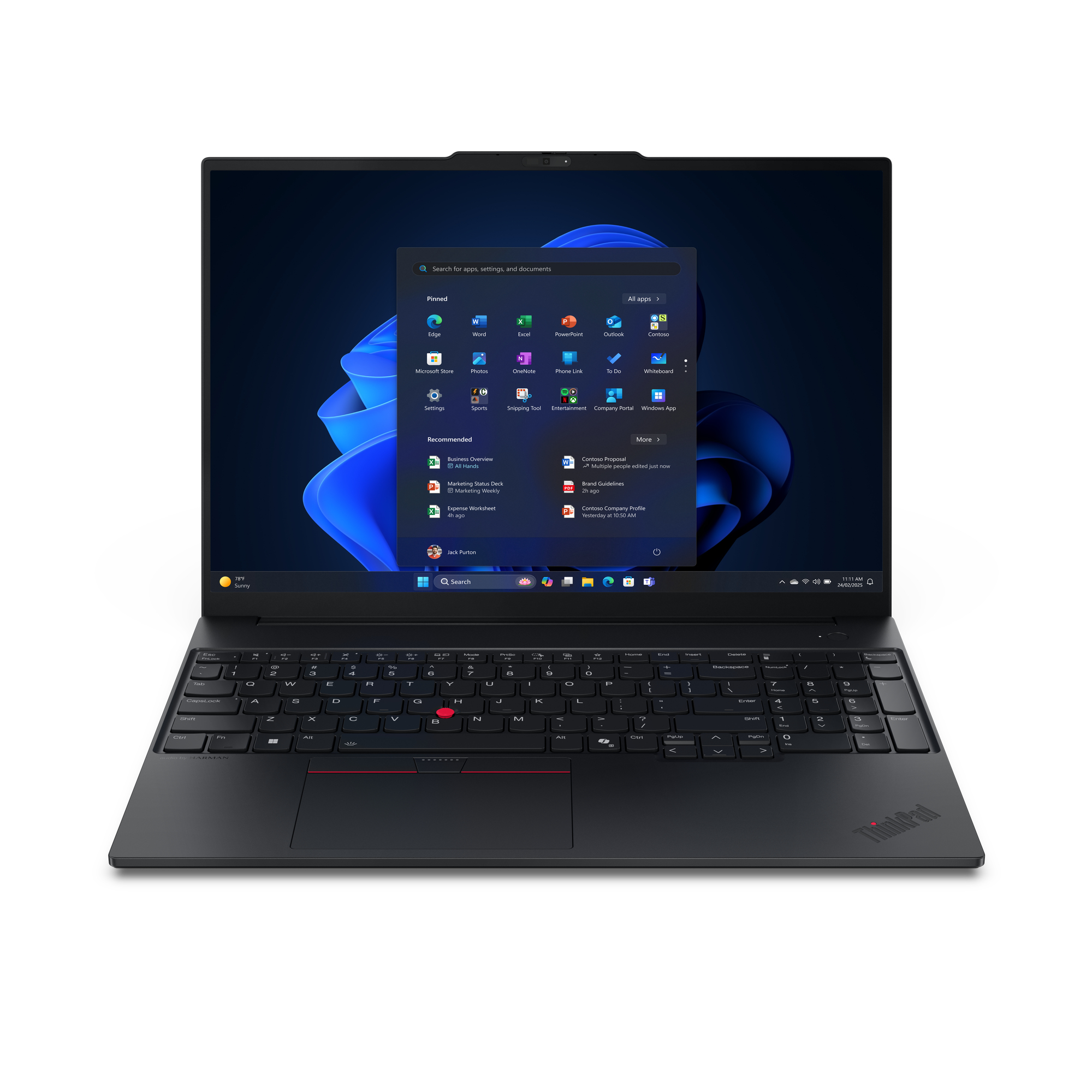 Lenovo ThinkPad E16 Gen 3 (AMD) AMD Ryzen™ 7 250 40,6 cm (16) WUXGA 16 GB DDR5-SDRAM 512 GB SSD Wi-Fi 6E (802.11ax) Windows 11 Pro Engels Zwart (21ST001UMH) thumbnail
