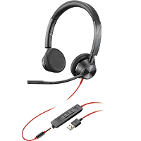 POLY Blackwire 3320 Headset Bedraad Hoofdband Kantoor/callcenter USB Type-A Zwart (213934-101) thumbnail