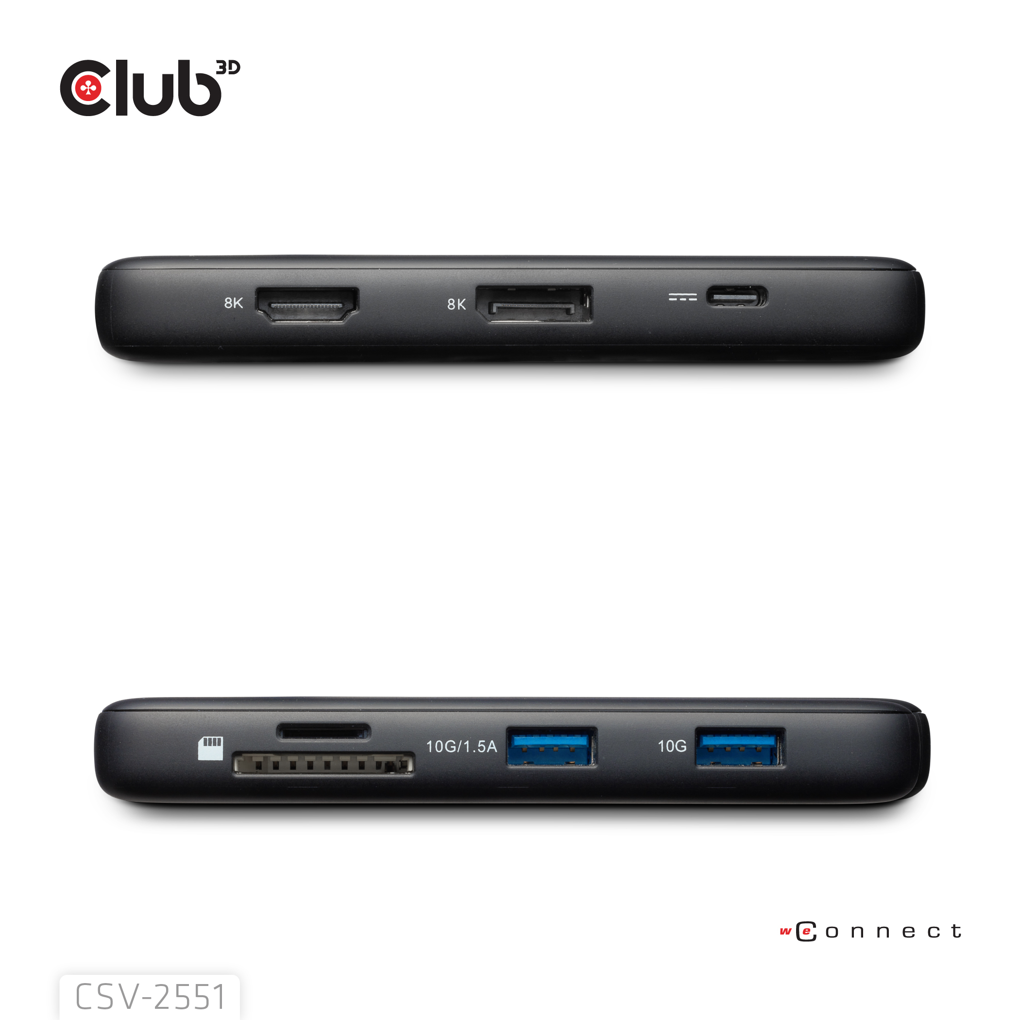 CLUB3D 8-1 Portable Dock USB Type-C® 10Gbps to HDMI™ and DisplayPort™ 8K30Hz PD Max.100Watt (CSV-2551) thumbnail