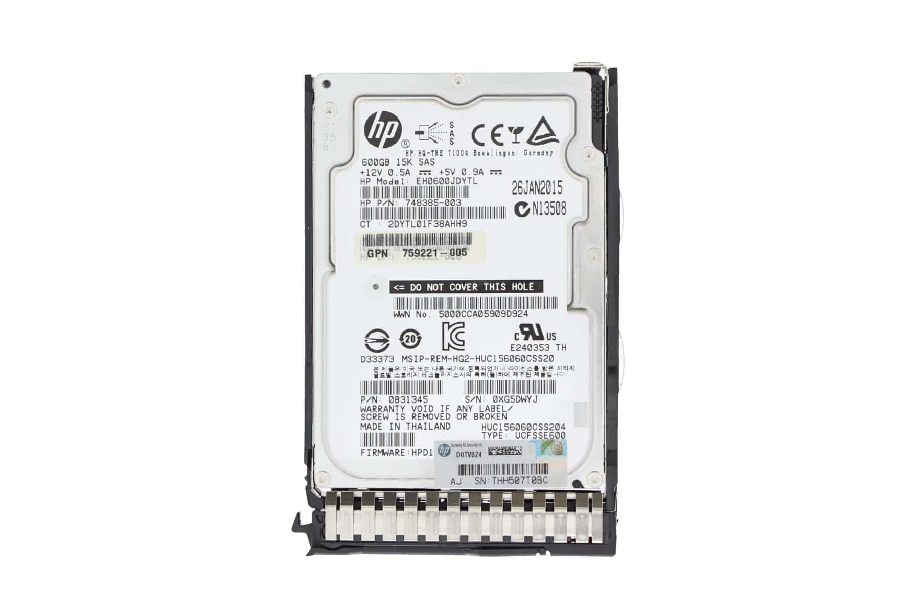 HP 600GB SAS hard drive (759548-001) thumbnail