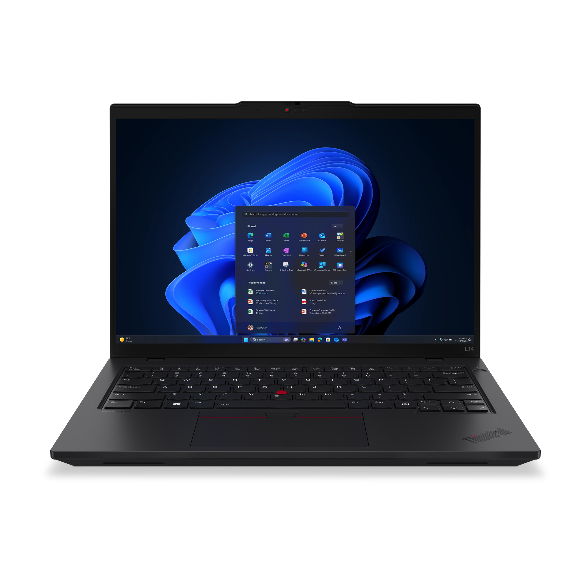 Lenovo ThinkPad L14 Gen 6 (Intel) Intel Core Ultra 7 255U Laptop 35,6 cm (14) WUXGA 16 GB DDR5-SDRAM 512 GB SSD Wi-Fi 6E (802.11ax) Windows 11 Pro Engels Zwart (21S6002DMH) thumbnail