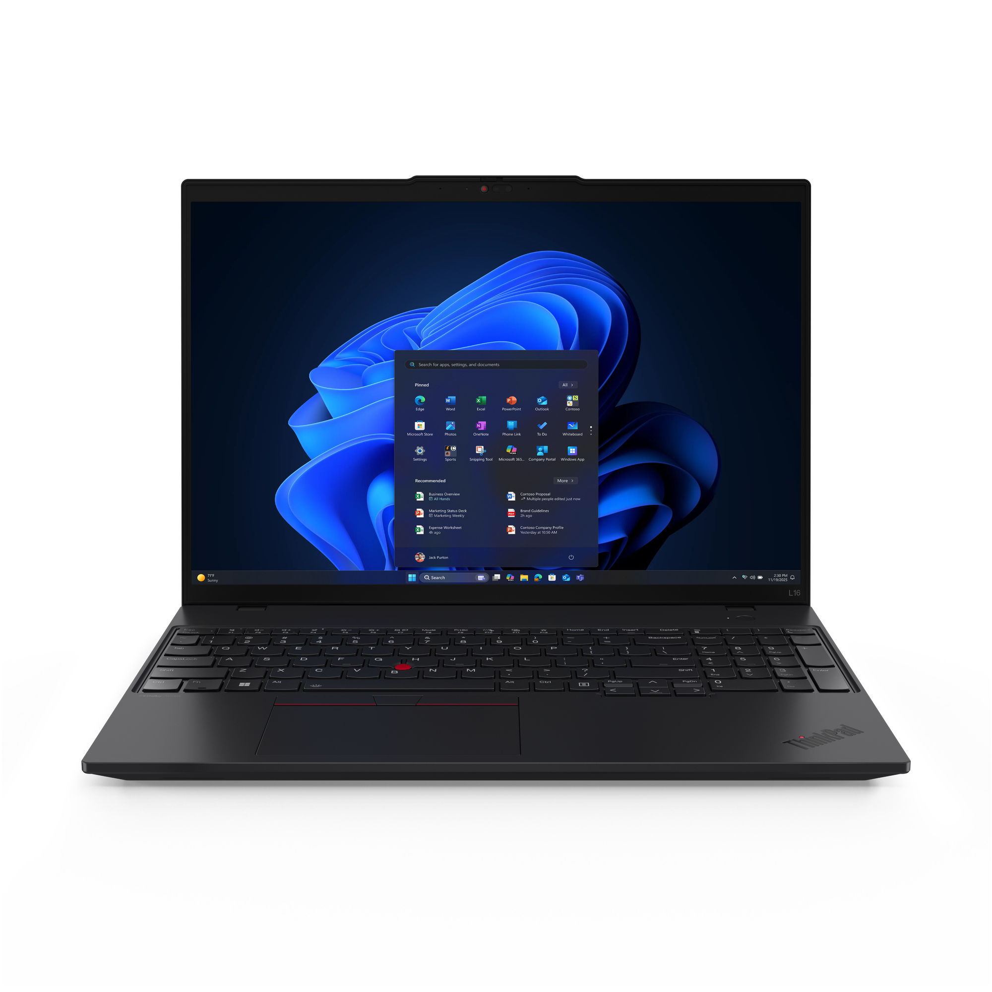 Lenovo ThinkPad L16 Gen 2 (Intel) Intel Core Ultra 5 225U Laptop 40,6 cm (16) WUXGA 16 GB DDR5-SDRAM 512 GB SSD Wi-Fi 6E (802.11ax) Windows 11 Pro Engels Zwart (21SA001MMH) thumbnail