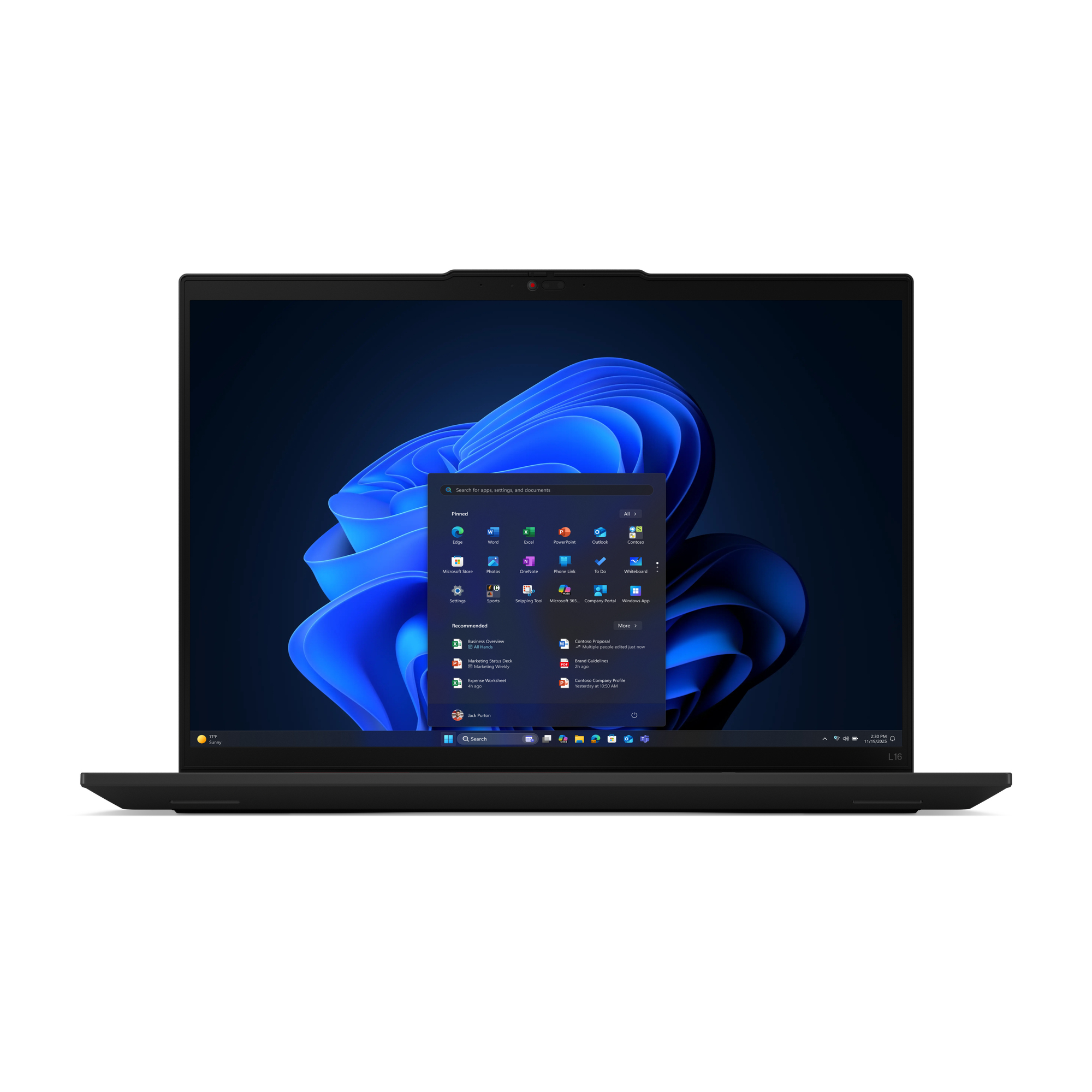 Lenovo ThinkPad L16 - Notebook - Core Ultra 7 4,2 GHz Intel Core Ultra 7 255U Laptop 40,6 cm (16) WUXGA 32 GB DDR5-SDRAM 1 TB SSD Wi-Fi 6E (802.11ax) Windows 11 Pro Engels Zwart (21SA001NMH) thumbnail