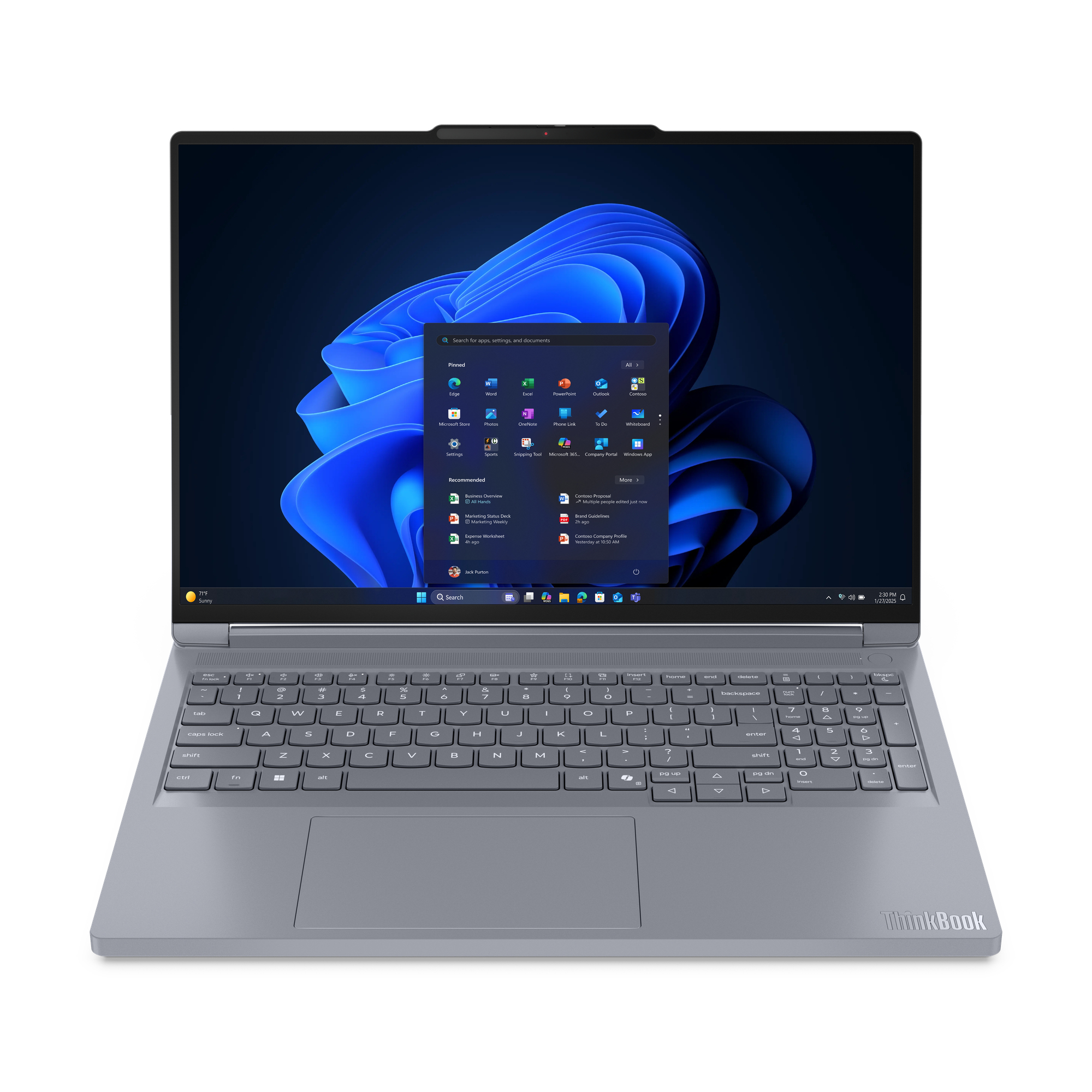 Lenovo ThinkBook 16p G6 ADR AMD Ryzen™ 9 8940HX Laptop 40,6 cm (16) WQXGA 32 GB DDR5-SDRAM 1 TB SSD NVIDIA GeForce RTX 5060 Wi-Fi 7 (802.11be) Windows 11 Pro Engels Grijs (21U0000EMH) thumbnail